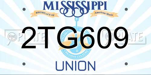 2TG609 Mississippi License Plate