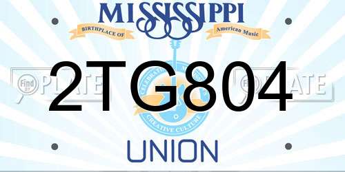 2TG804 Mississippi License Plate