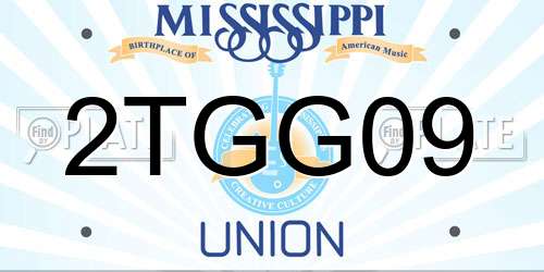 2TGG09 Mississippi License Plate