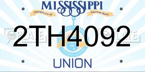 2TH4092 Mississippi License Plate