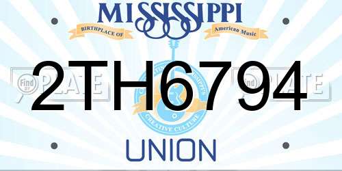 2TH6794 Mississippi License Plate