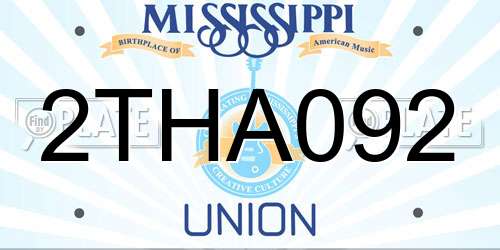 2THA092 Mississippi License Plate