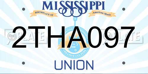 2THA097 Mississippi License Plate