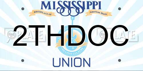 2THDOC Mississippi License Plate