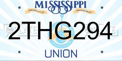 2THG294 Mississippi License Plate