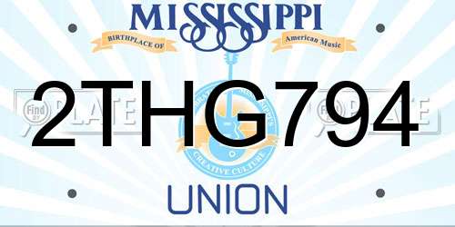 2THG794 Mississippi License Plate