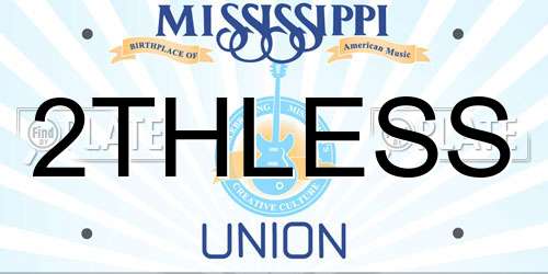 2THLESS Mississippi License Plate