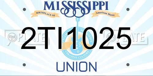 2TI1025 Mississippi License Plate