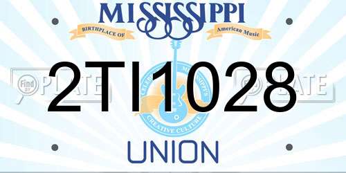 2TI1028 Mississippi License Plate