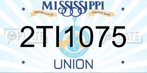 2TI1075 Mississippi License Plate
