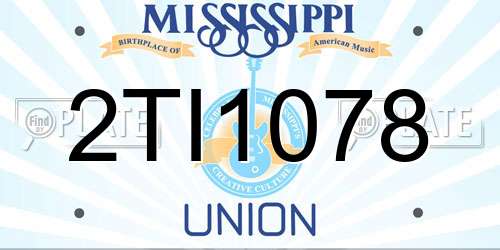 2TI1078 Mississippi License Plate