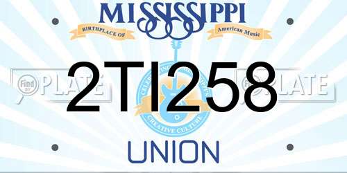2TI258 Mississippi License Plate
