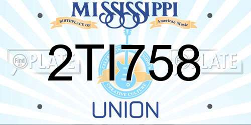 2TI758 Mississippi License Plate