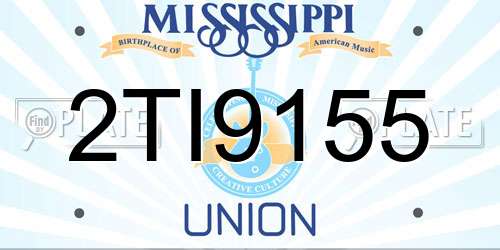 2TI9155 Mississippi License Plate