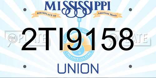 2TI9158 Mississippi License Plate