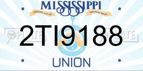 2TI9188 Mississippi License Plate
