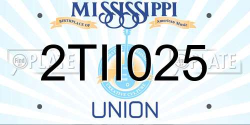 2TII025 Mississippi License Plate
