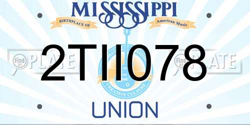 2TII078 Mississippi License Plate
