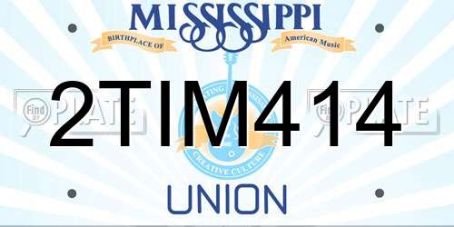2TIM414 Mississippi License Plate