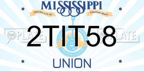 2TIT58 Mississippi License Plate