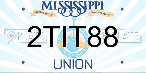 2TIT88 Mississippi License Plate