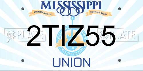 2TIZ55 Mississippi License Plate
