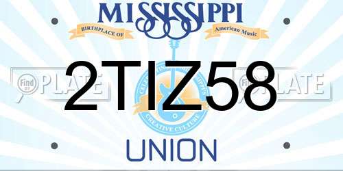 2TIZ58 Mississippi License Plate