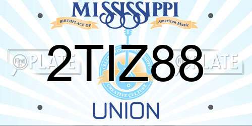 2TIZ88 Mississippi License Plate