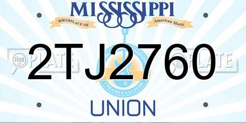 2TJ2760 Mississippi License Plate