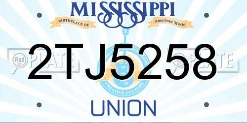 2TJ5258 Mississippi License Plate