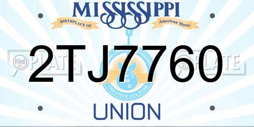 2TJ7760 Mississippi License Plate