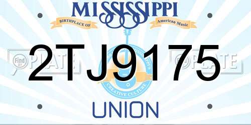 2TJ9175 Mississippi License Plate