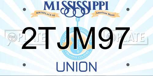 2TJM97 Mississippi License Plate