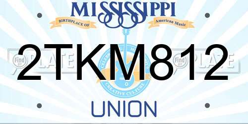 2TKM812 Mississippi License Plate