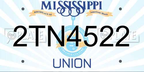 2TN4522 Mississippi License Plate