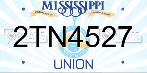 2TN4527 Mississippi License Plate