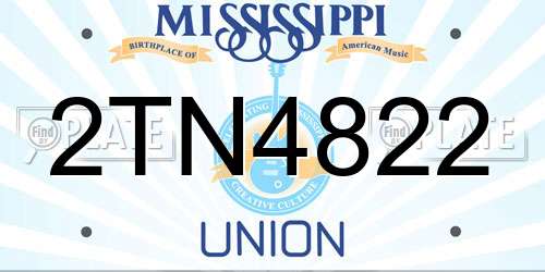 2TN4822 Mississippi License Plate