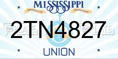 2TN4827 Mississippi License Plate