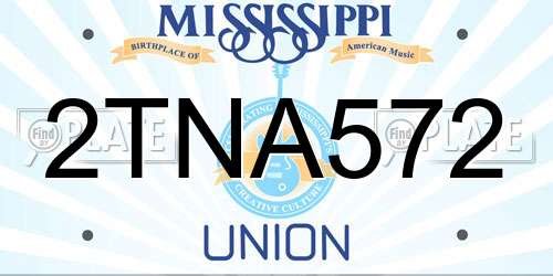 2TNA572 Mississippi License Plate
