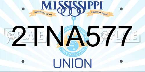 2TNA577 Mississippi License Plate