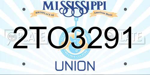 2TO3291 Mississippi License Plate