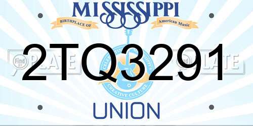 2TQ3291 Mississippi License Plate