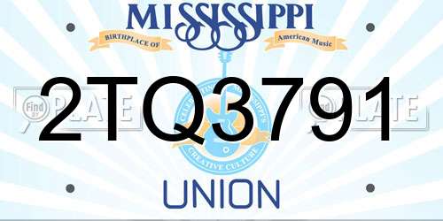 2TQ3791 Mississippi License Plate