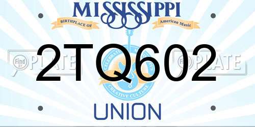 2TQ602 Mississippi License Plate