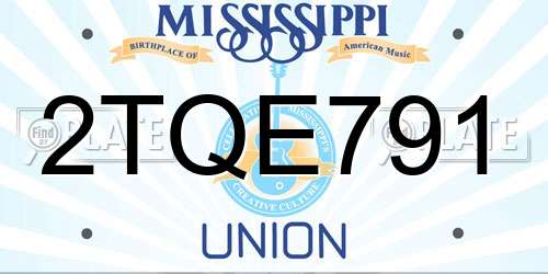 2TQE791 Mississippi License Plate
