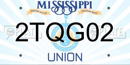 2TQG02 Mississippi License Plate