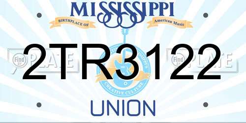 2TR3122 Mississippi License Plate