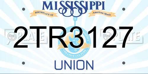 2TR3127 Mississippi License Plate