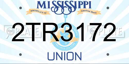 2TR3172 Mississippi License Plate