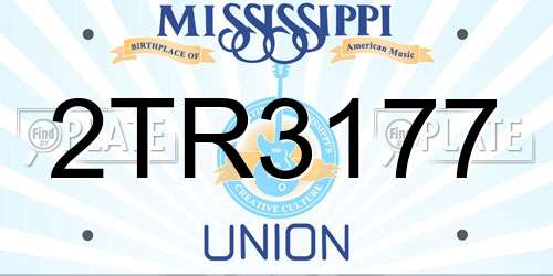 2TR3177 Mississippi License Plate